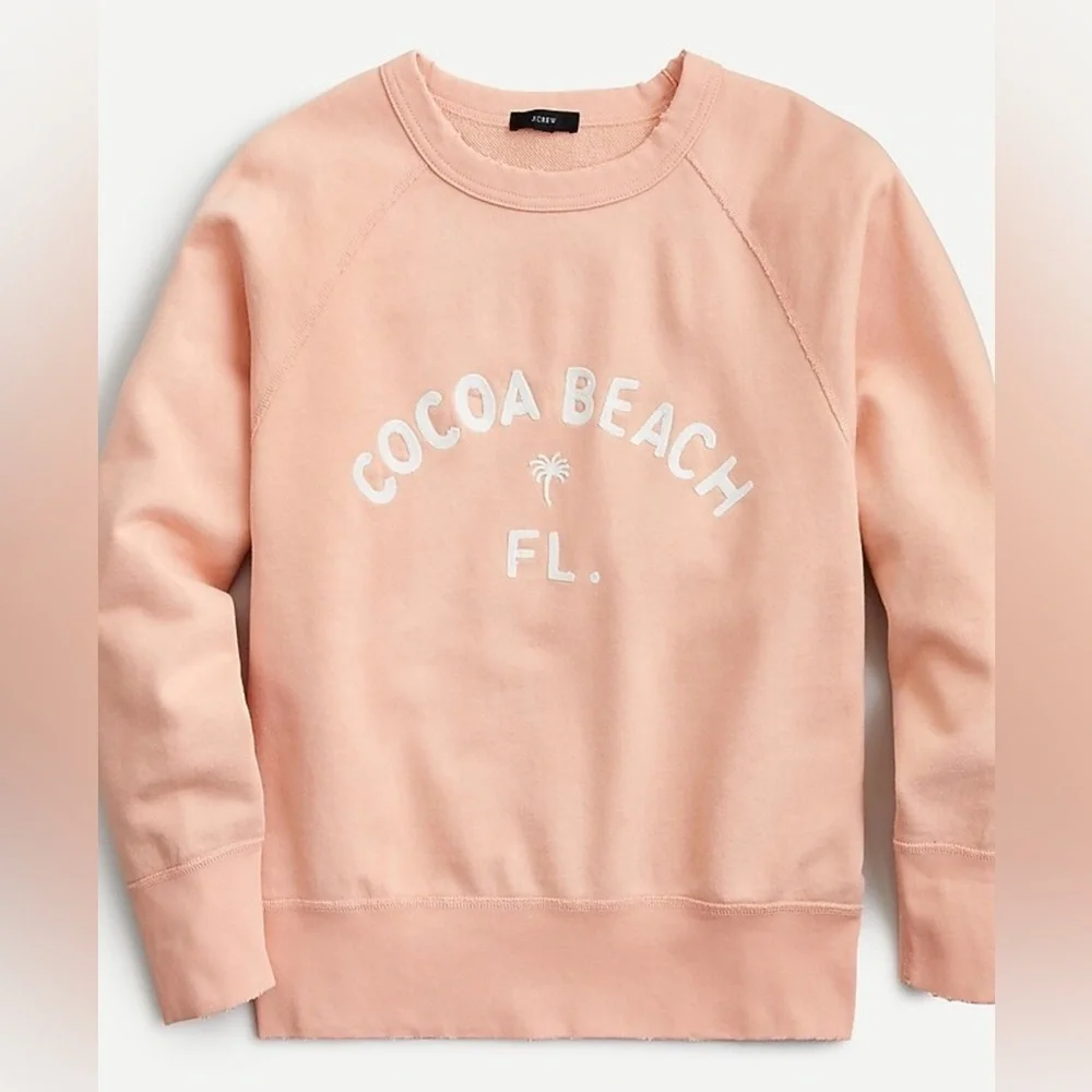 J. Crew Peach 'Cocoa Beach FL' Crewneck Sweatshirt